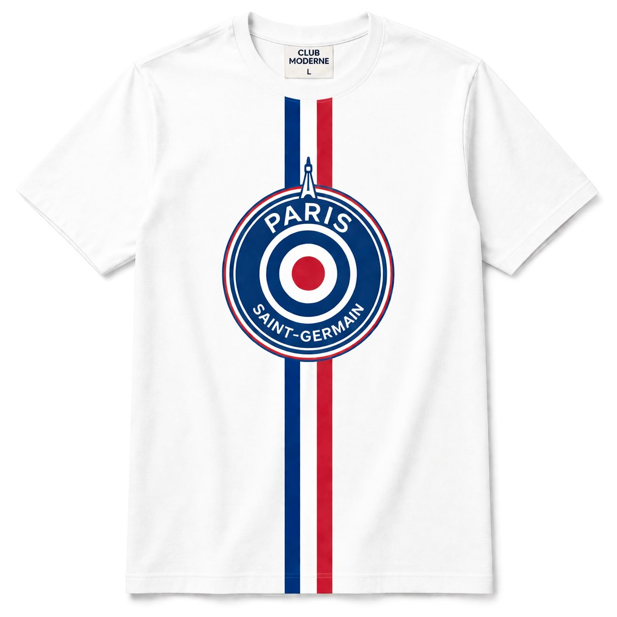 Paris Saint-Germain Tricolour Centre White T-shirt Crest