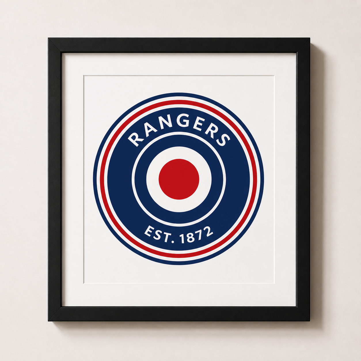 Rangers White Print Crest
