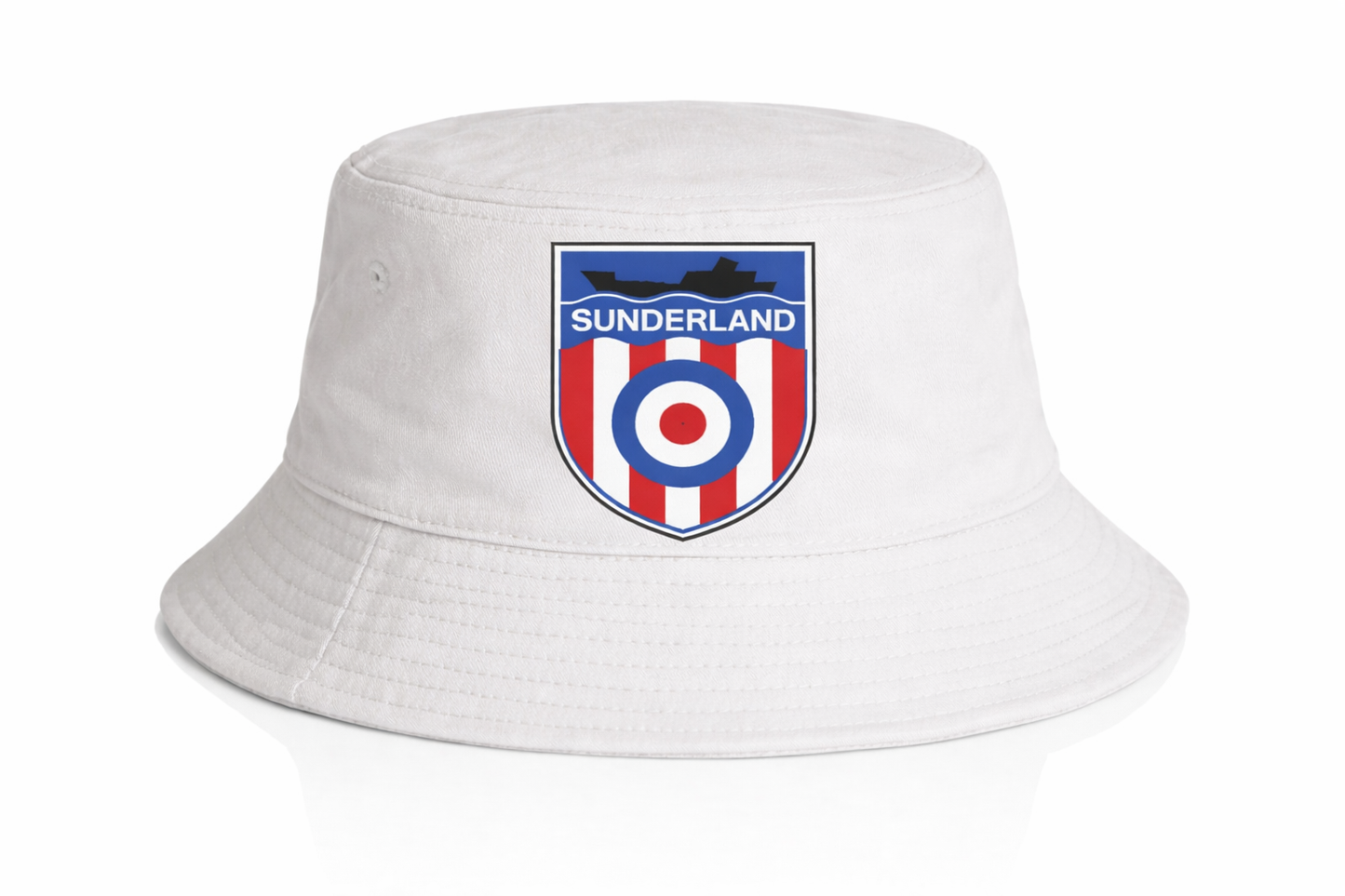 Sunderland White Bucket Hat Shield