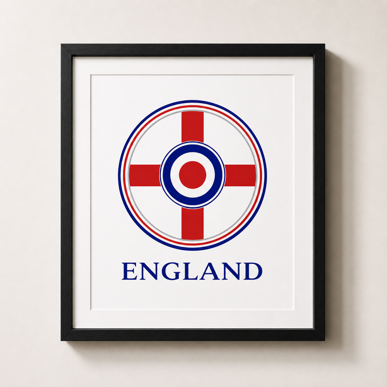 England White Print Crest