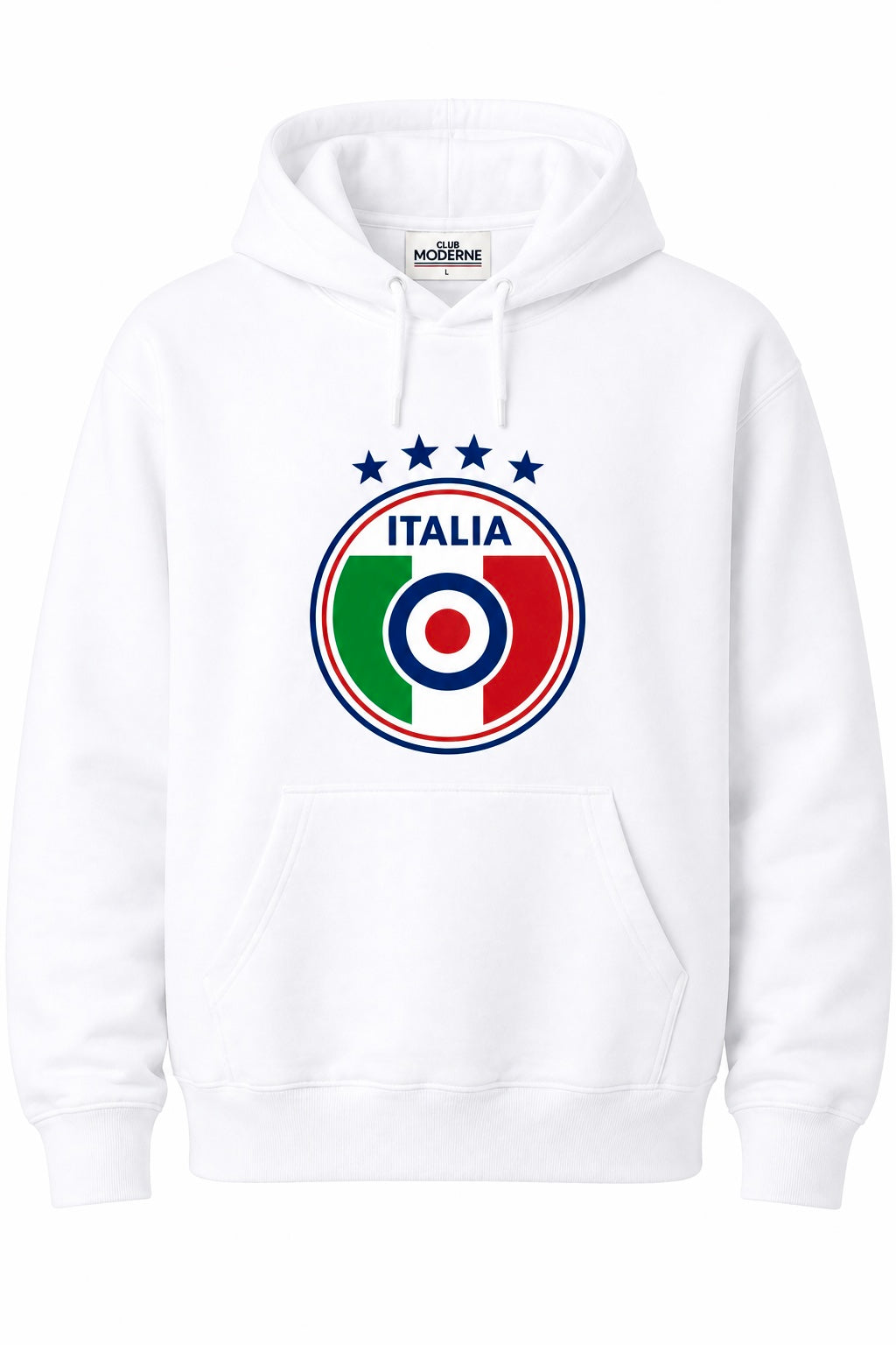 Italia White Hoodie Crest