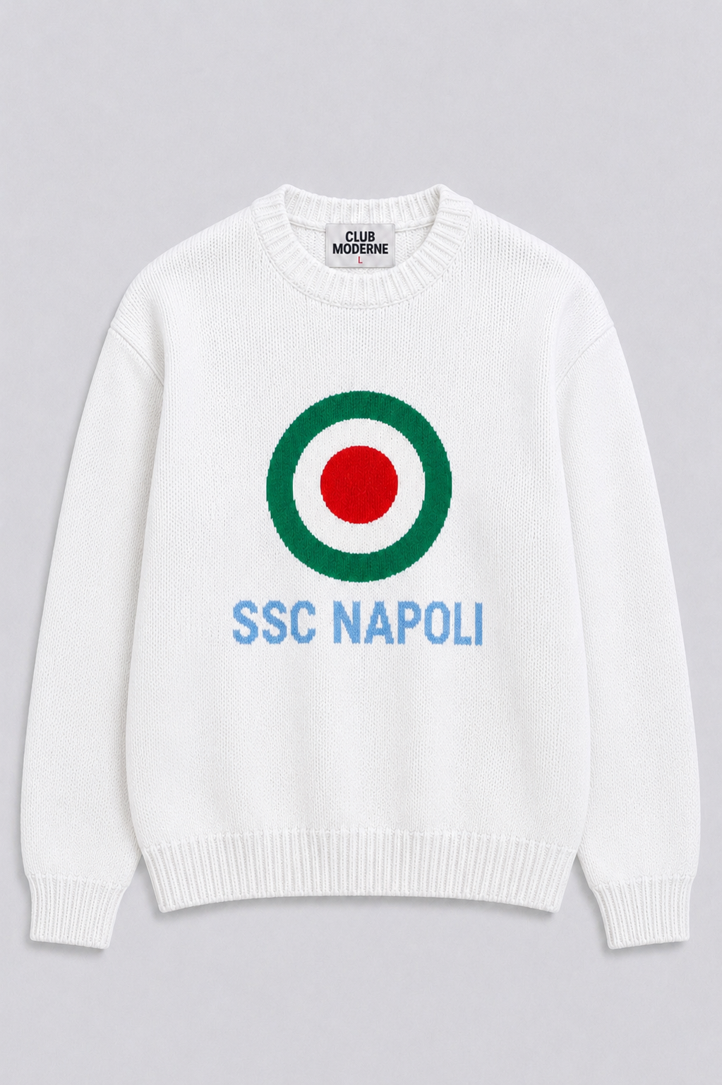 SSC Napoli White Knitted Sweatshirt