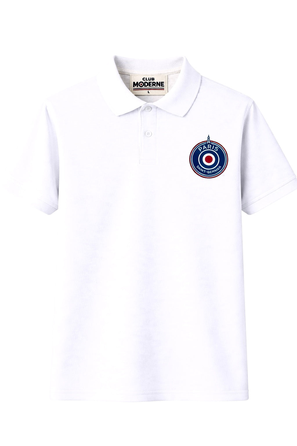 Paris Saint-Germain White Polo Shirt Crest