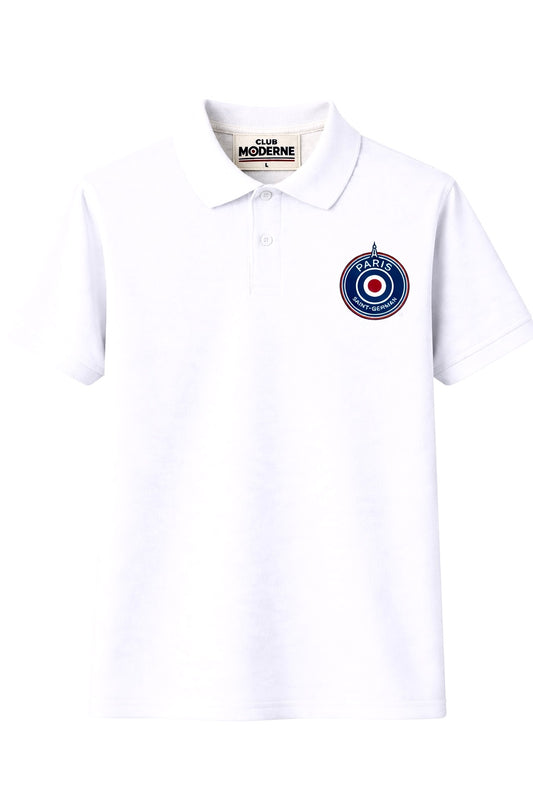 Paris Saint-Germain White Polo Shirt Crest