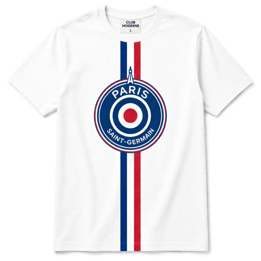 Paris Saint-Germain Tricolour Centre White T-shirt Crest