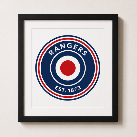 Rangers White Print Crest