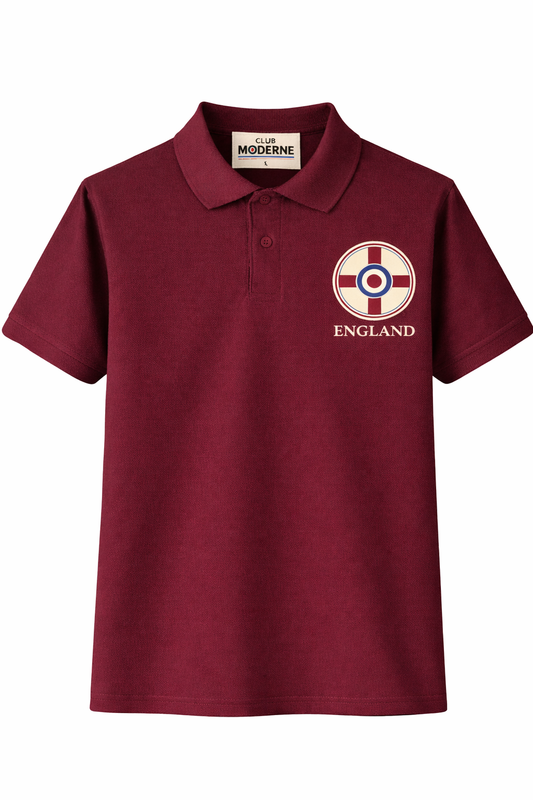England Maroon Polo Shirt Crest