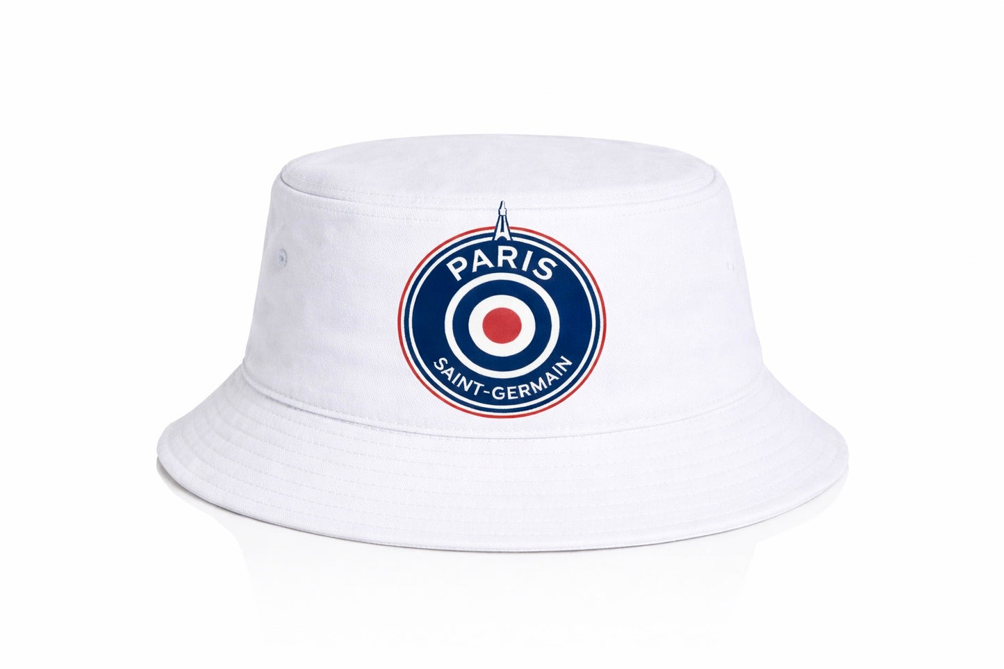 Paris Saint-Germain White Bucket Hat Crest