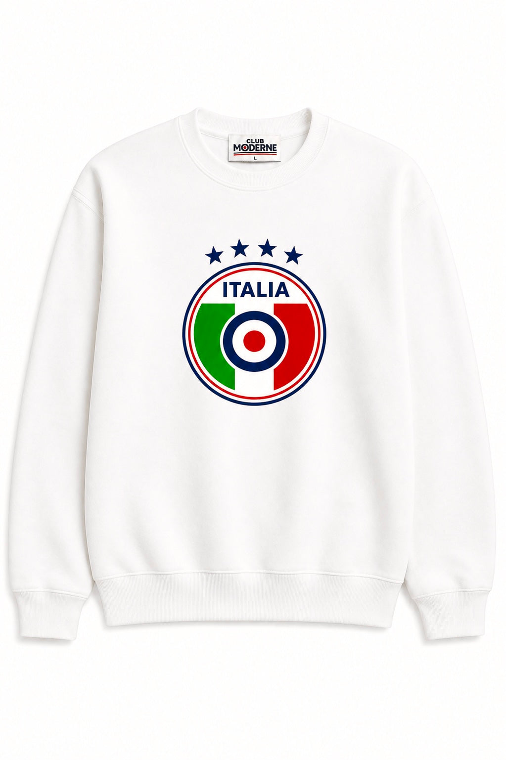 Italia White Sweatshirt Crest
