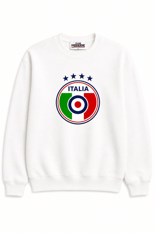 Italia White Sweatshirt Crest