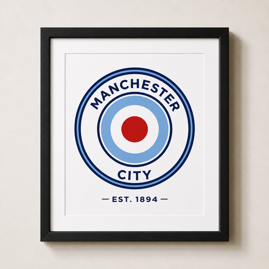 Manchester City White Print Crest