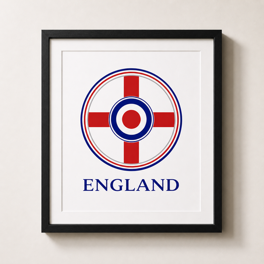 England White Print Crest