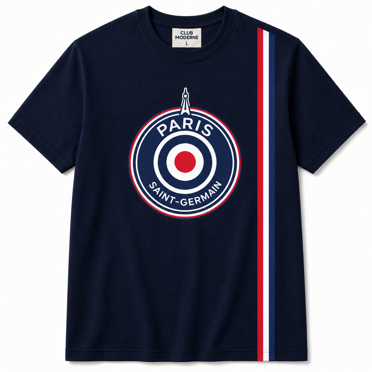 Paris Saint-Germain Tricolour Navy T-shirt Crest