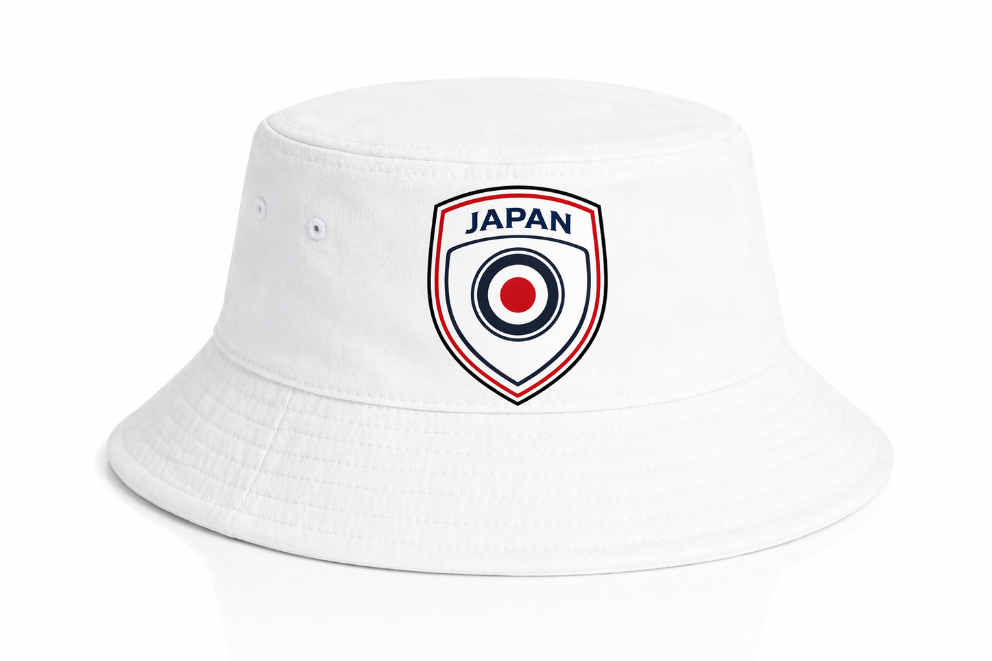 Japan White Bucket Hat Shield