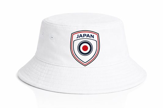 Japan White Bucket Hat Shield