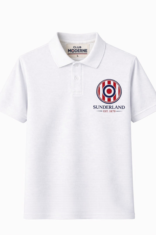 Sunderland White Polo Shirt Crest