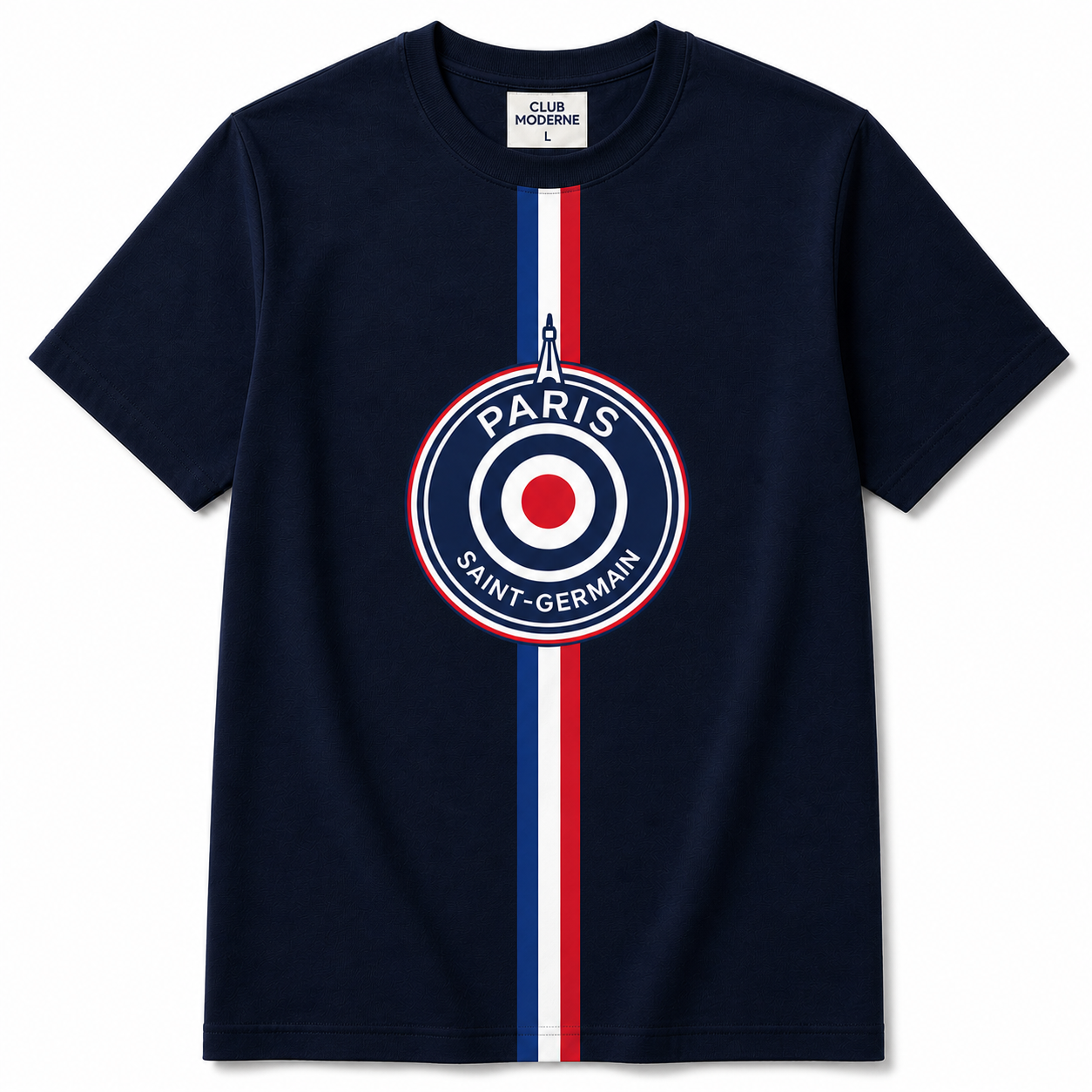Paris Saint-Germain Tricolour Navy T-shirt Crest
