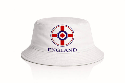 England White Bucket Hat Crest