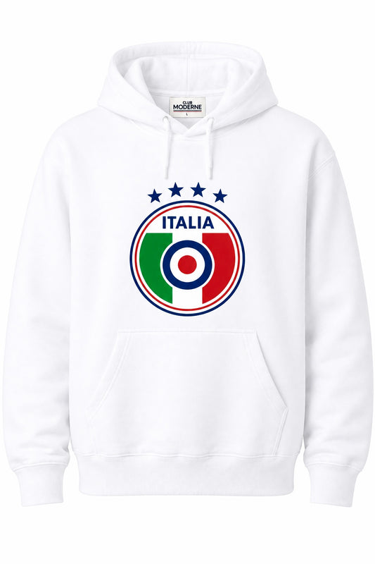 Italia White Hoodie Crest