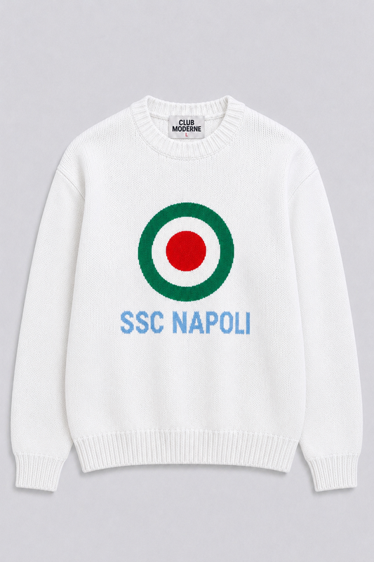 SSC Napoli White Knitted Sweatshirt