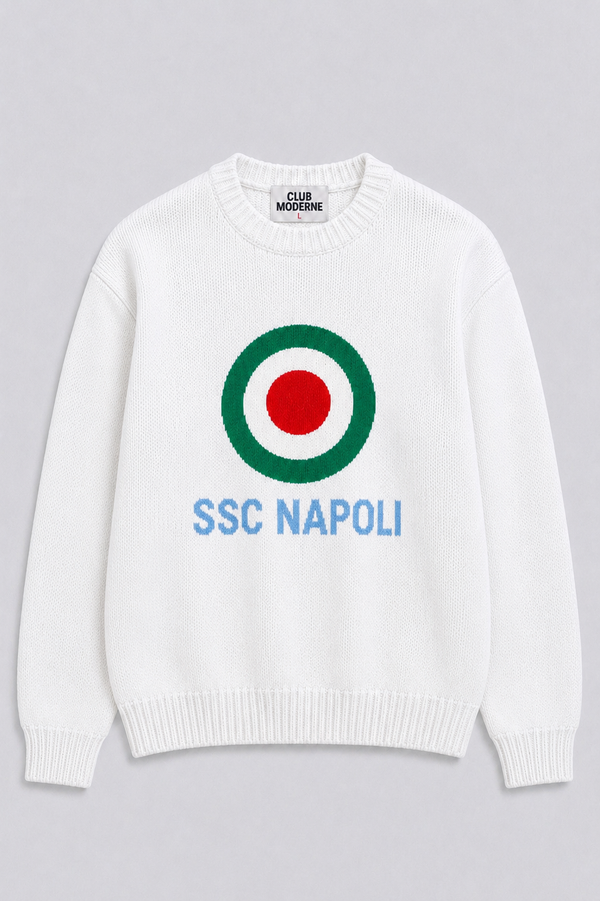 SSC Napoli White Knitted Sweatshirt