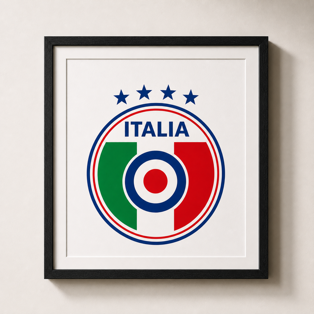 Italia White Print Crest