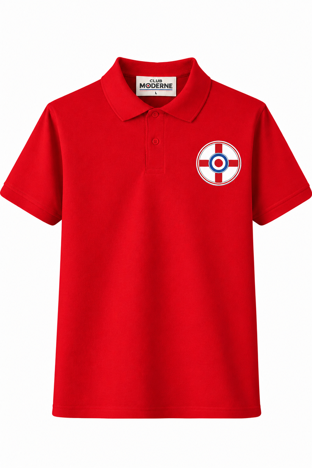 England Red Polo Shirt Crest